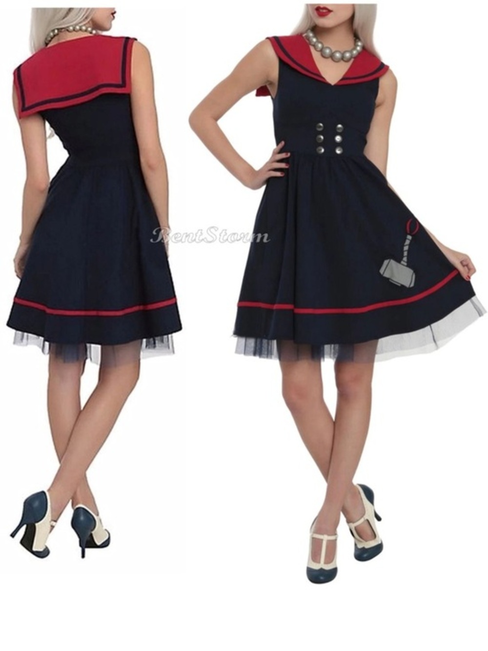 Marvel by Her Universe Avengers Thor Sailor Cosplay Dress Navy Blue